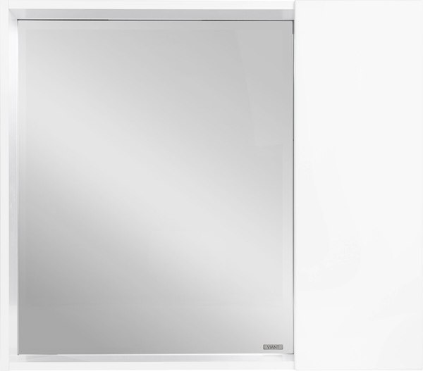 Шкаф с зеркалом для ванной Viant Берлин 80 / VBER80BEL-ZSH