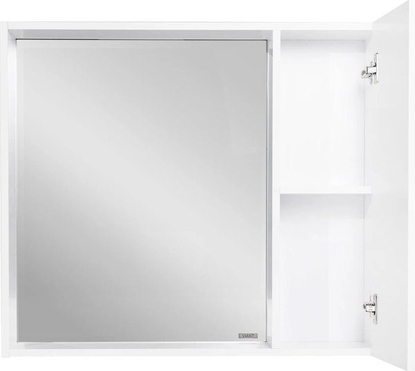 Шкаф с зеркалом для ванной Viant Берлин 80 / VBER80BEL-ZSH