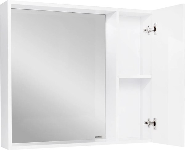 Шкаф с зеркалом для ванной Viant Берлин 80 / VBER80BEL-ZSH