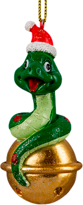 Елочная игрушка Erich Krause Decor. Змейка на шаре / 62465 - фото
