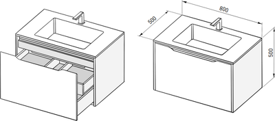 Тумба под умывальник Salini Smile 80 / S800A