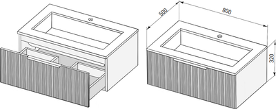 Тумба под умывальник Salini Touch V 80 / T800V1C