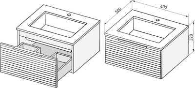 Тумба под умывальник Salini Touch Н 60 / T600H1C