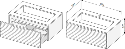 Тумба под умывальник Salini Touch Н 80 / T800H1T