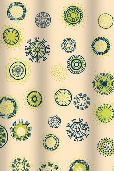 Шторка-занавеска для ванны V-line Одуванчики 180x180 - фото