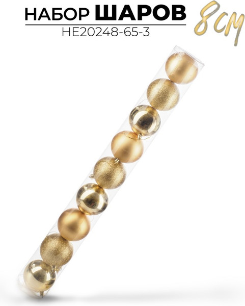 Набор шаров новогодних Ausini HE20248-65-3