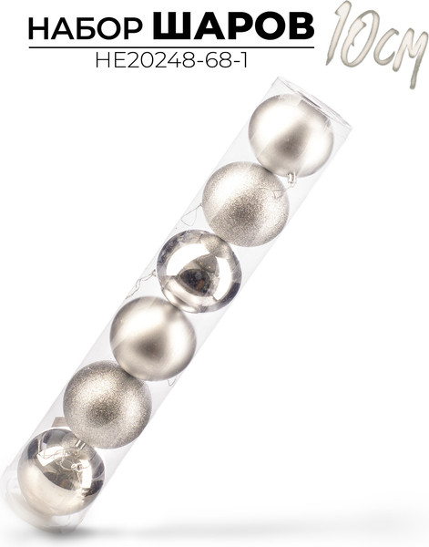 Набор шаров новогодних Ausini HE20248-68-1