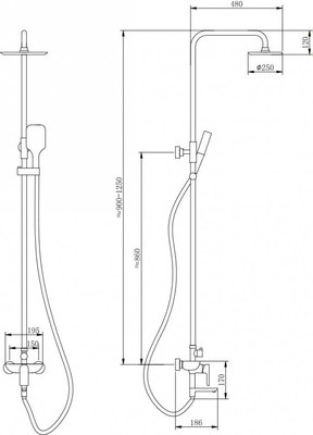 Душевая система Abber Weiss Insel AF8016N