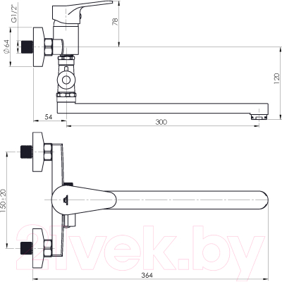 Смеситель Rubineta Luka-12/C / LU2CK08