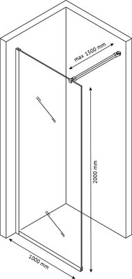 Душевая стенка Berges Sky Black 100x200 / 064014