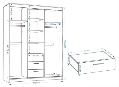 Шкаф Евва Престиж без зеркал ПР-4D2Z3S