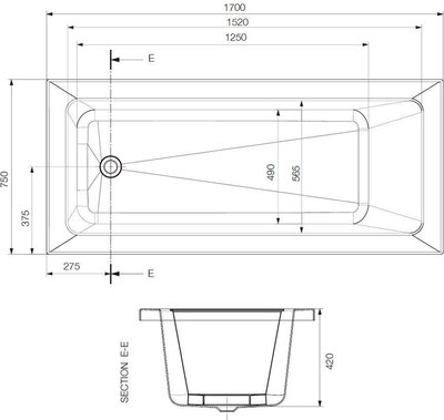 Ванна акриловая Jaquar Fonte JBT-WHT-FONT170FX