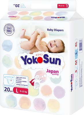 Подгузники детские YokoSun На липучках L 9-13кг
