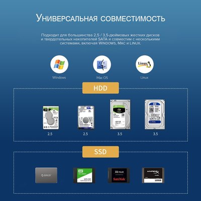 Док-станция для жесткого диска Orico 3529RU3-EU-SV-BP