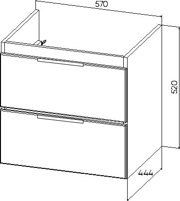 Тумба под умывальник Viant Берлин Moduo 60 / VBER60MDBEL-T2YP