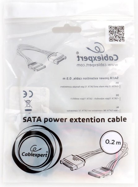 Удлинитель кабеля Cablexpert CC-SATAMF-20CM