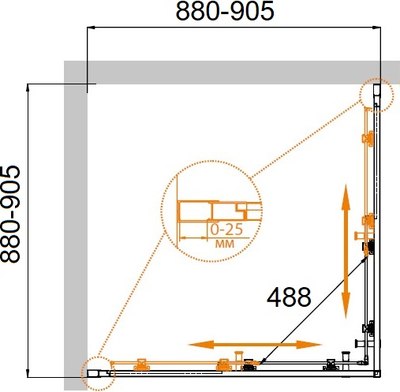 Душевой уголок Cezares Molveno-A-2-90-P-Boro