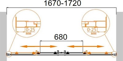 Душевая дверь Cezares Molveno-BF-2-170-C-Boro-IV