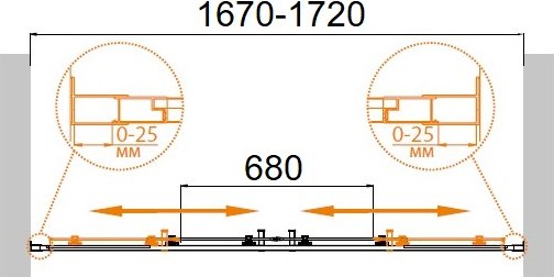 Душевая дверь Cezares Molveno-BF-2-170-C-GM-IV