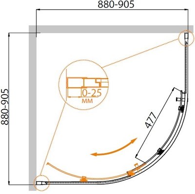 Душевой уголок Cezares Molveno-R-1-90-C-GM-IV