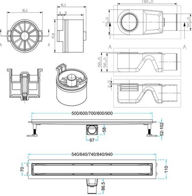 Трап для душа Aquabath AB010-SS-900