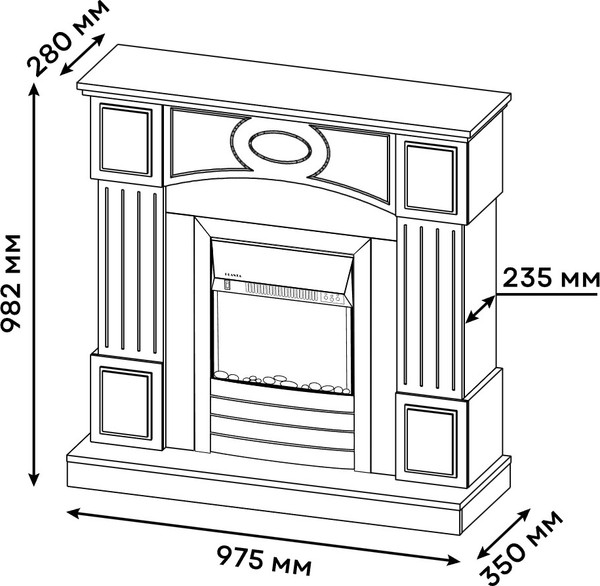 Каминокомплект PLANTA PORT005W-FS600B