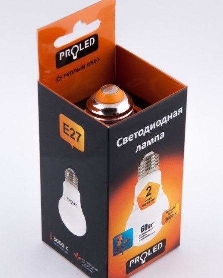 Лампа Proled A60-7W/3000K/E27
