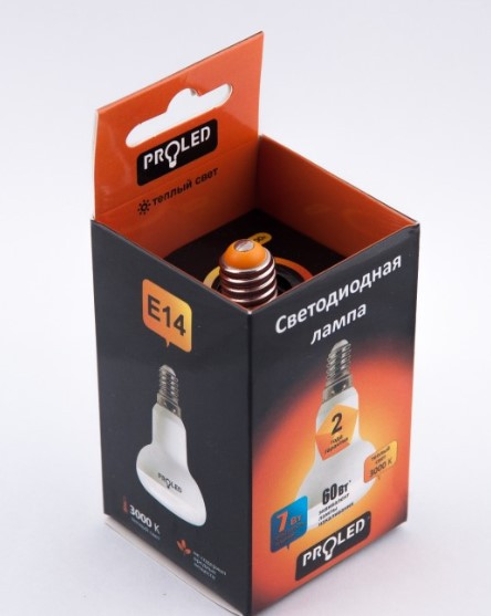 Лампа Proled R50-7W/3000K/E14