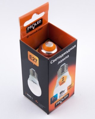 Лампа Proled G45-7W/3000K/E27
