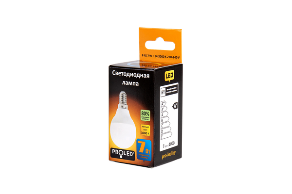 Лампа Proled P45-7W/3000K/E14
