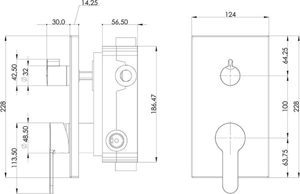 Душевая система со смесителем Teska Simena AS3500