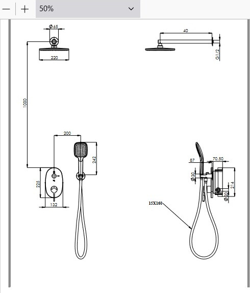 Душевая система со смесителем Teska Sardes AS2200