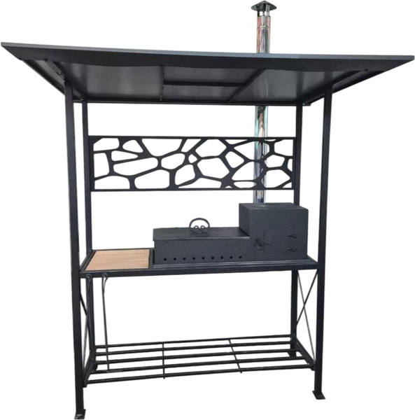 Мангал СтальСнабДизайн GrandLoft С навесом и печью - фото