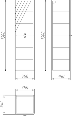 Шкаф-полупенал для ванной Grossman Вива 35 / 303511