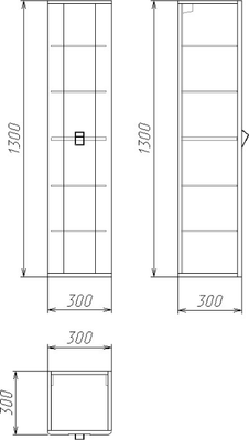 Шкаф-полупенал для ванной Grossman Норма 30 / 303012