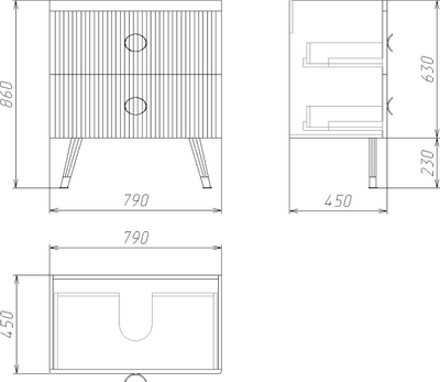 Тумба под умывальник Grossman Атрио 85 / 108016