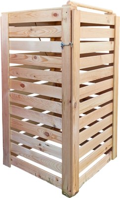 Бокс для мусорного контейнера Четыре Солнца Деревянный - фото