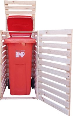 Бокс для мусорного контейнера Четыре Солнца Деревянный