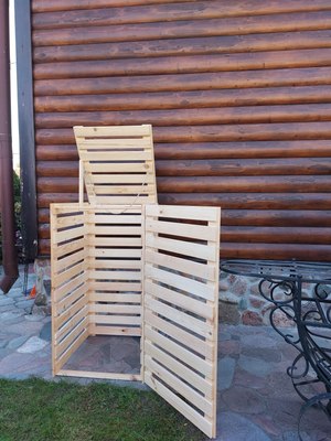 Бокс для мусорного контейнера Четыре Солнца Деревянный