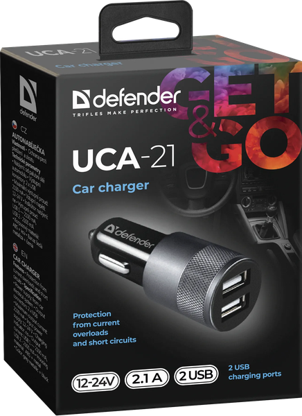 Адаптер питания автомобильный Defender UCA-21 / 83821