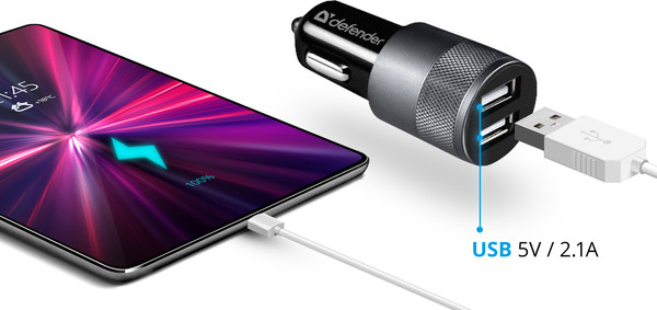 Адаптер питания автомобильный Defender UCA-21 / 83821