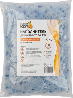 Наполнитель для туалета Рыжий кот Силикагелевый без ароматизатора / 107502 - фото