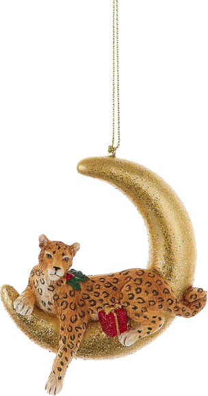 Елочная игрушка Kurt S. Adler Леопард на полумесяце / E0948 - фото