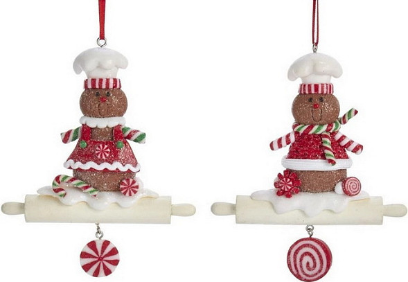 Елочная игрушка Kurt S. Adler Пряничный человечек на скалке / D3635