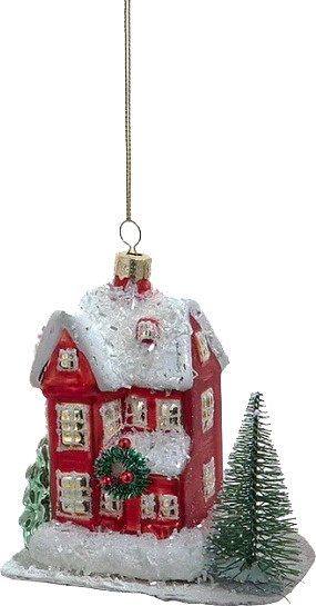 Елочная игрушка Kurt S. Adler Домик с елочкой / F2337 - фото