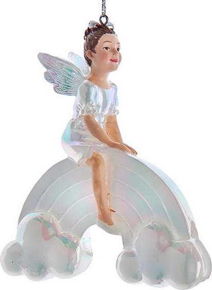 Елочная игрушка Kurt S. Adler Белая фея на радуге / E0938_1 - фото