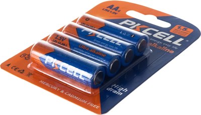Комплект батареек Pkcell Alkaline AA LR6 1.5V / LR6-4B