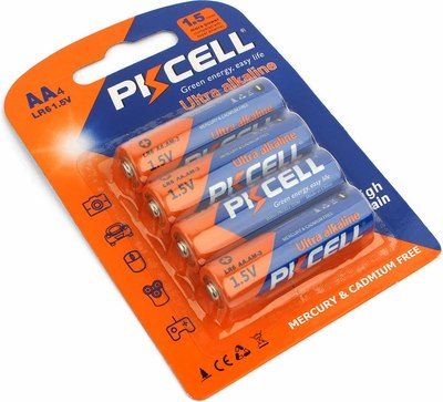 Комплект батареек Pkcell Alkaline AA LR6 1.5V / LR6-4B