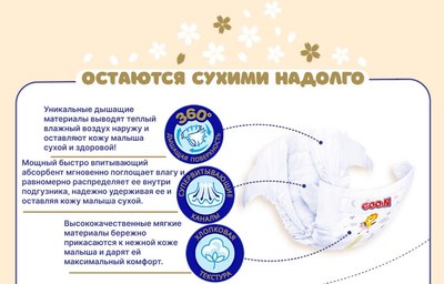 Подгузники детские Goo.N Premium Soft 4 L 9-14кг 