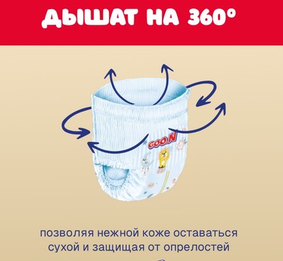 Подгузники-трусики детские Goo.N Premium Soft 4 L 9-14кг 